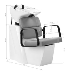 Kirpyklos plautuvė Gabbiano Porto (juoda, šviesiai pilka)