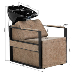 Gabbiano kirpyklos plautuvė Modena (sendinta ruda oda)