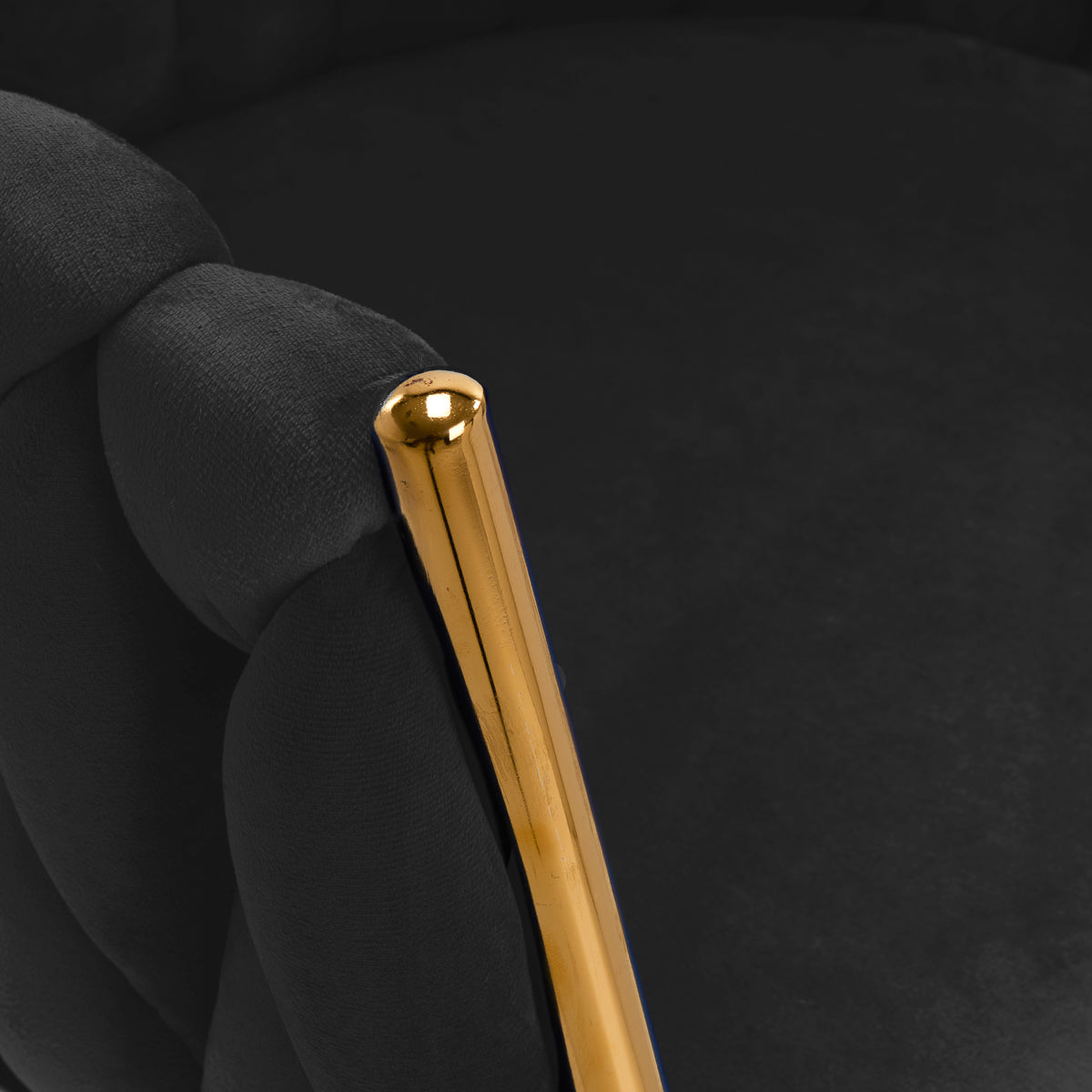 Grožio salono kėdė fotelis 4Rico QS-GW06G, aksominė juoda