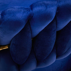 Grožio salono kėdė fotelis 4Rico QS-GW01G, aksominė mėlyna