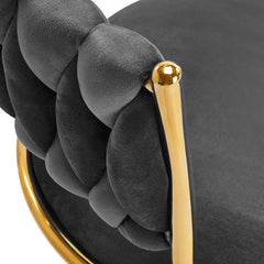 Grožio salono kėdė fotelis 4Rico QS-GW01G, aksominė pilka