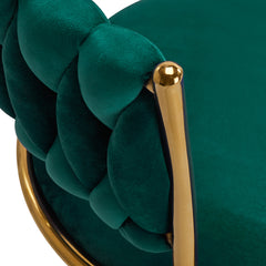 Grožio salono kėdė fotelis 4Rico QS-GW01G, aksominė žalia