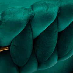 Grožio salono kėdė fotelis 4Rico QS-GW01G, aksominė žalia