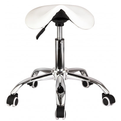 Kosmetologinė kėdutė - balnas 23-W-XT (baltas)