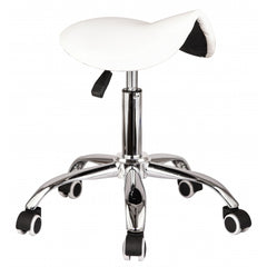 Kosmetologinė kėdutė - balnas 23-W-XT (baltas)