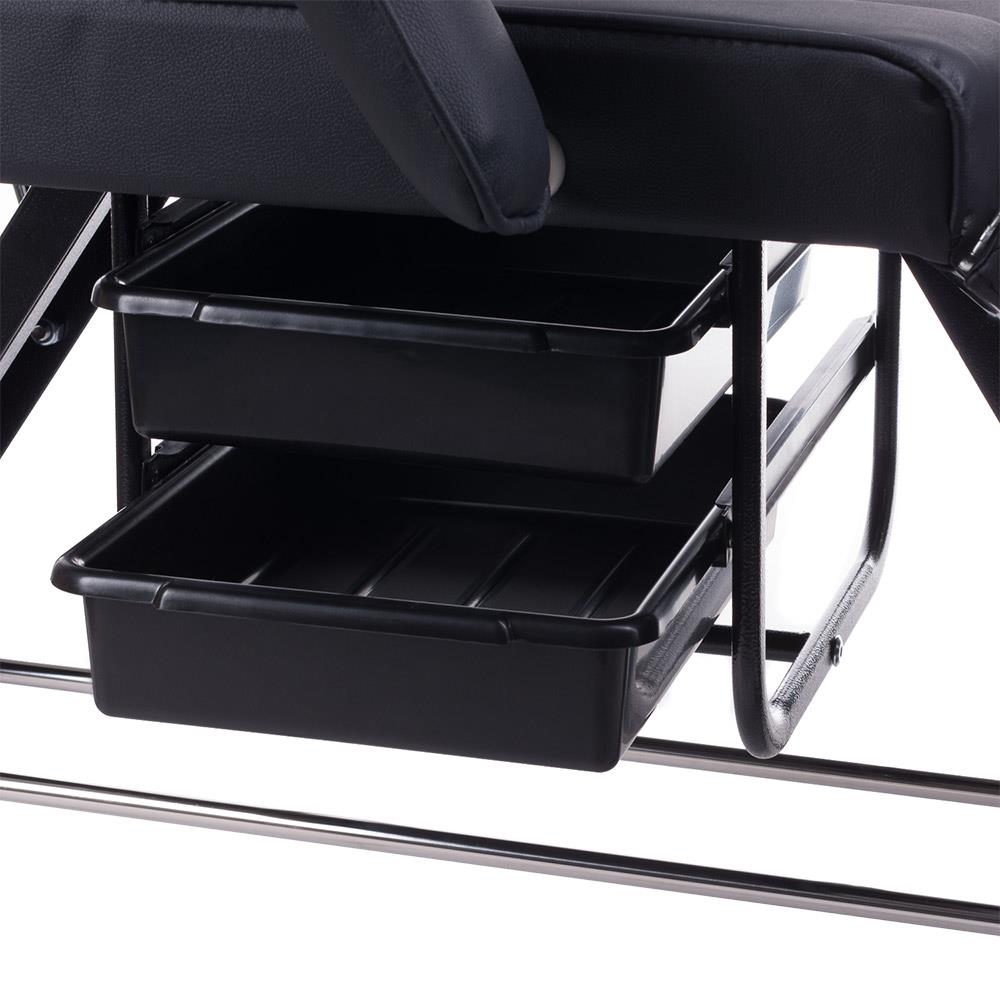 BW-263 kosmetologinis - pedikiūro gultas su porankiais, juoda sp.