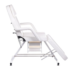 BW-263 kosmetologinis - pedikiūro gultas su porankiais, balta sp.