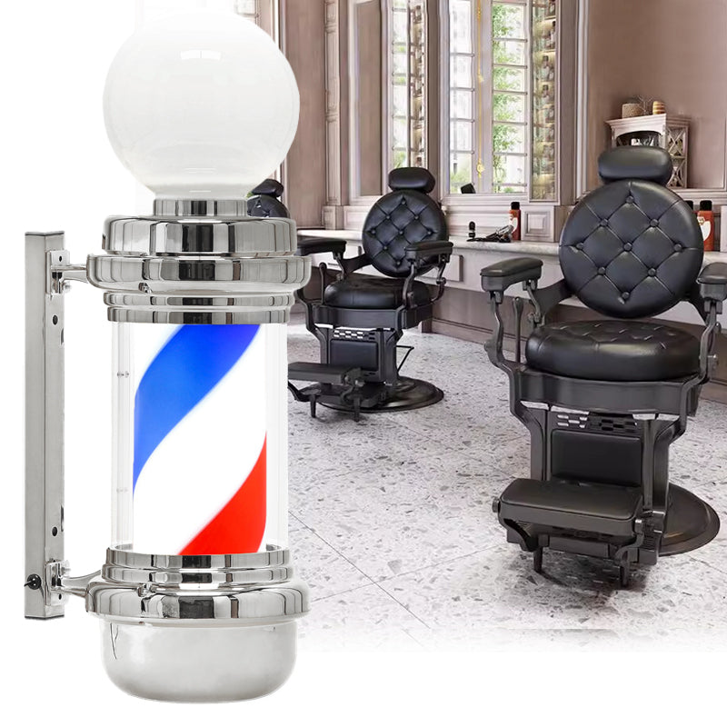 Barberio stulpas (Barber Pole) – besisukantis LED šviestuvas 68 cm, sidabrinis