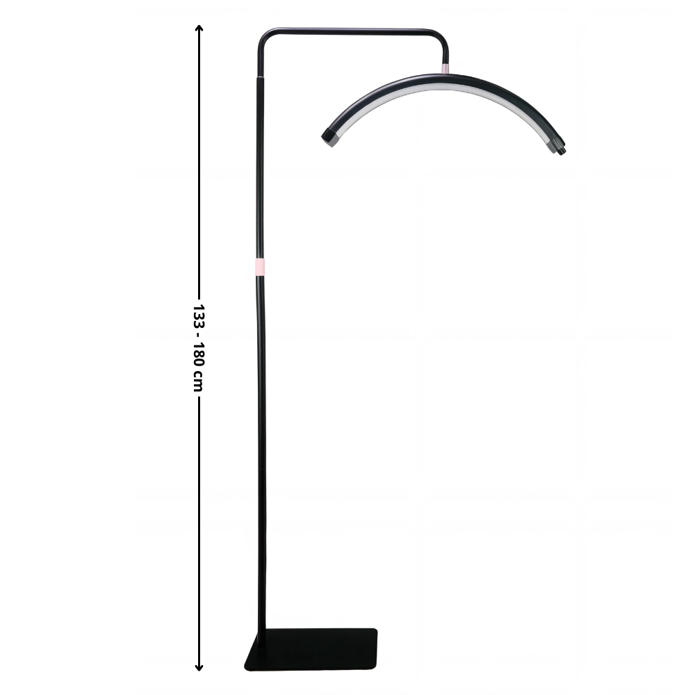 Pastatoma LED kosmetologinė pusmėnulio lempa Moon Pro MAX, 54 W – juoda