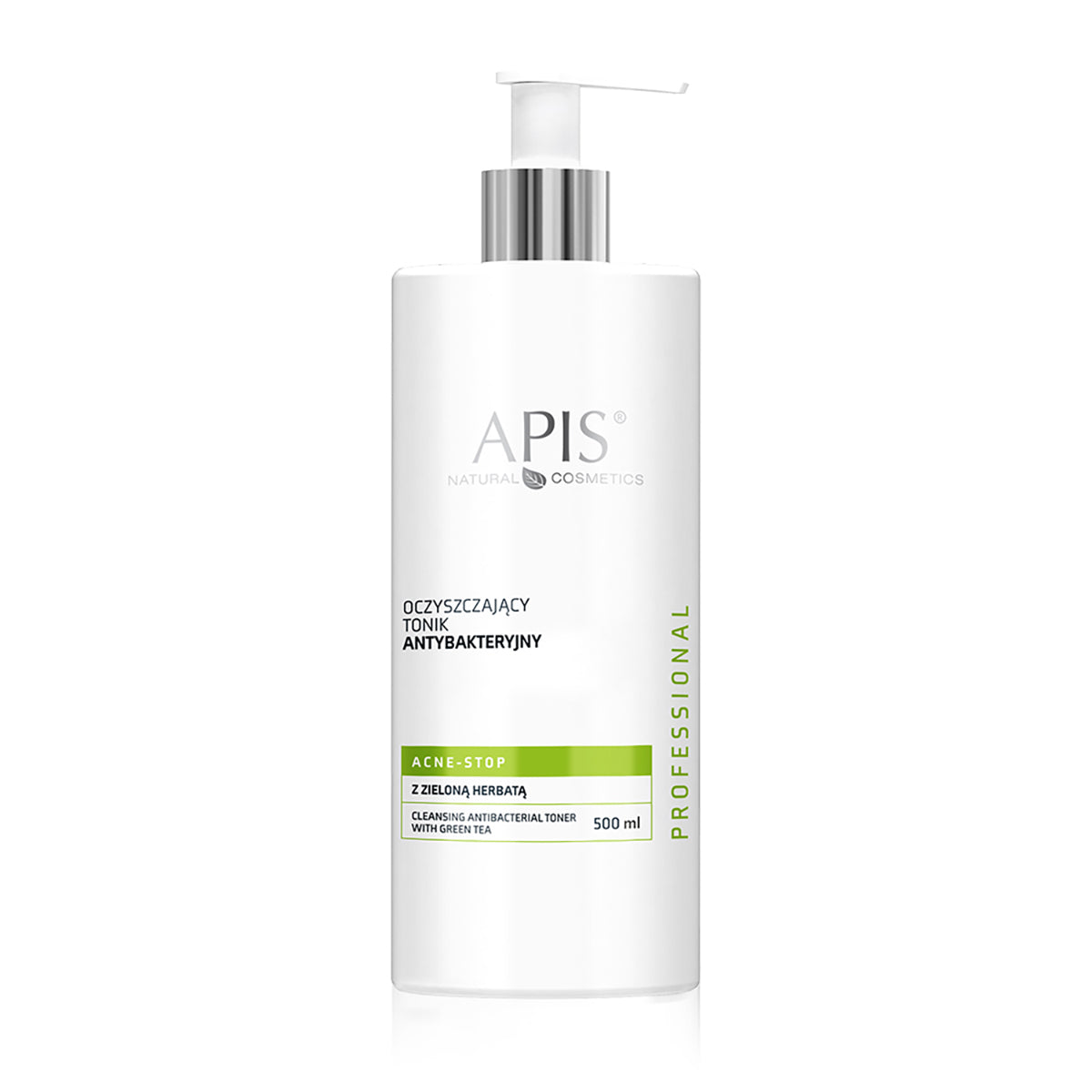 Valomasis antibakterinis tonikas su žaliąja arbata 500 ml – APIS Acne-Stop