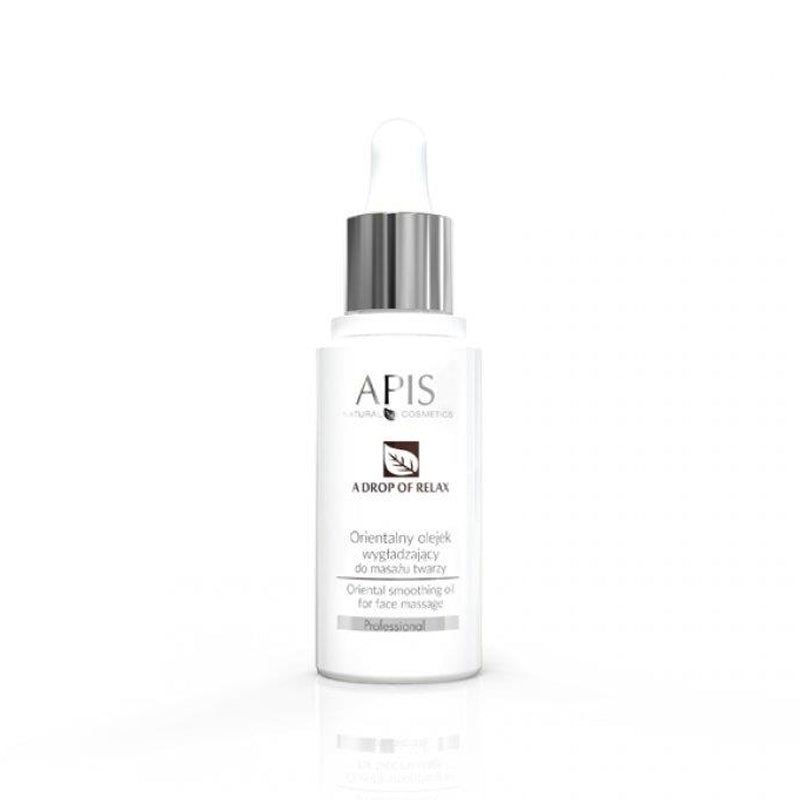 Raminantis veido masažo aliejus su makadamijų, argano ir sezamų aliejais 30 ml – APIS A Drop of Relaxation