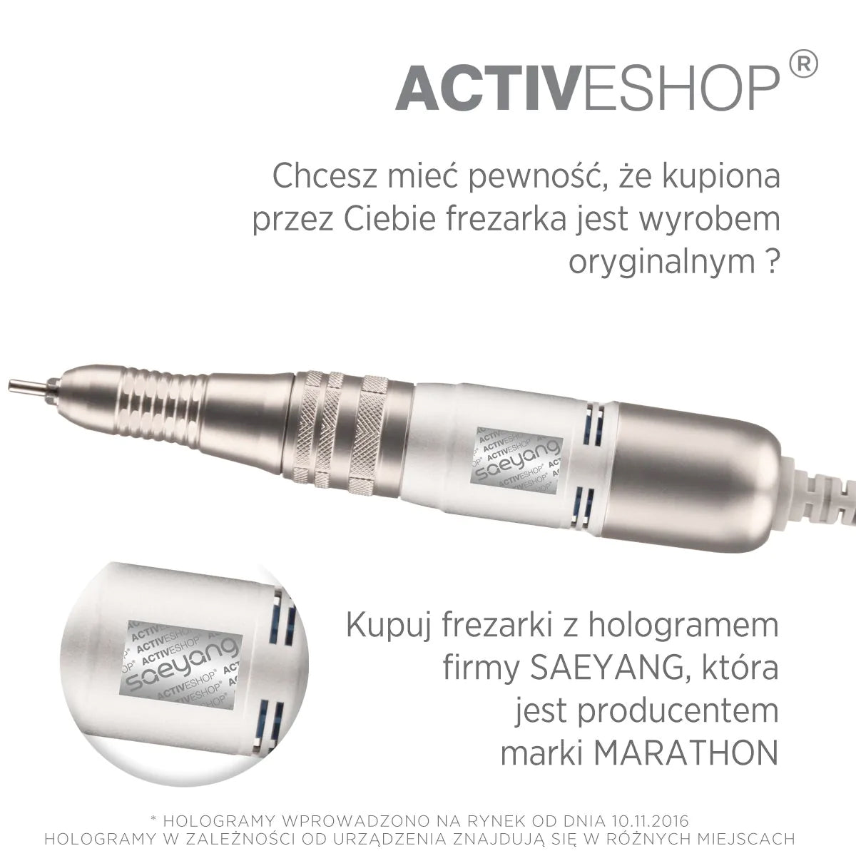 Freza nagams MARATHON GALI + SH20N (balta)