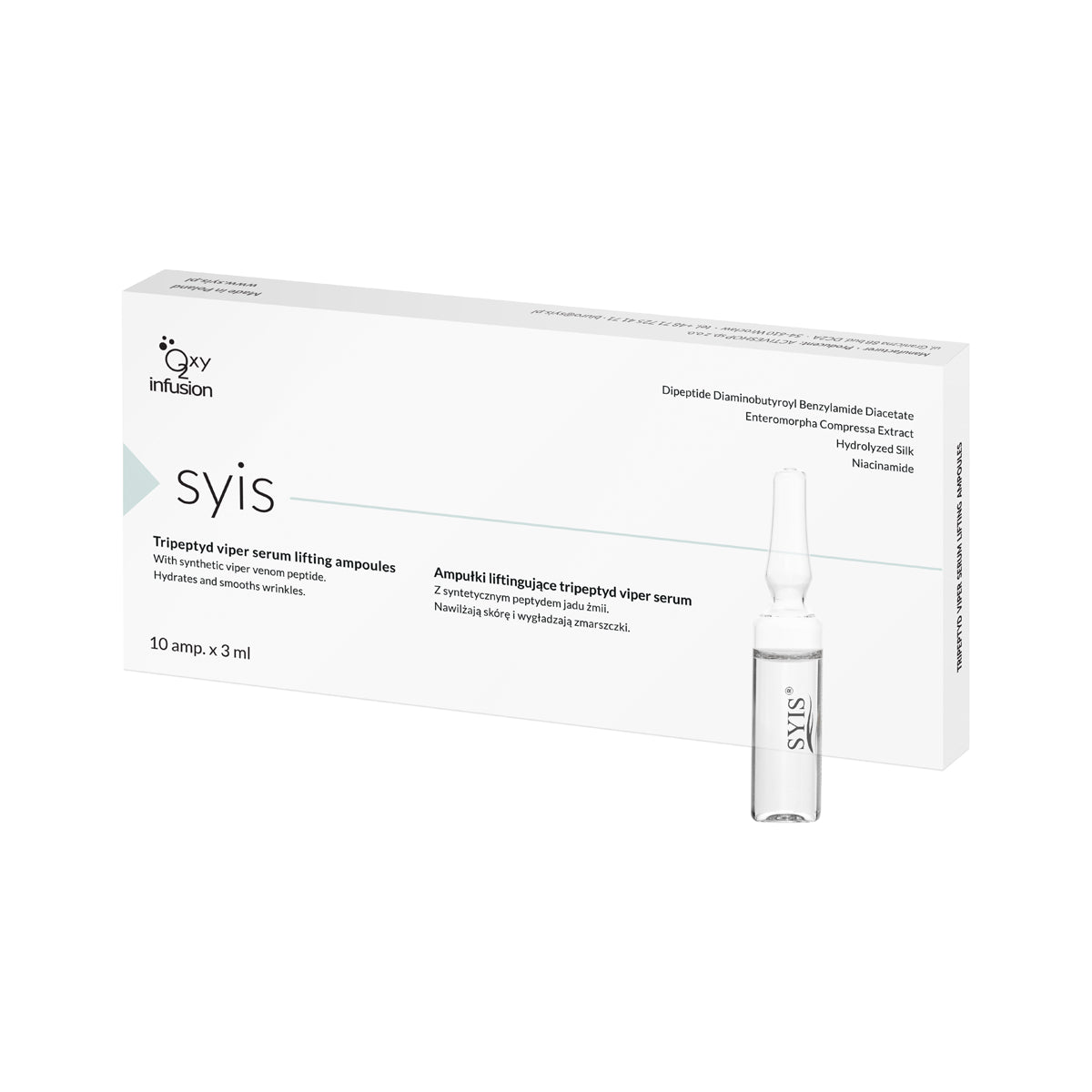 SYIS liftinguojančios ampulės su tripeptidu Viper – brandžiai odai, mimikos raukšlėms – 10 x 3 ml