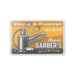 Dekoratyvinė metalinė lentelė barberio salonui B001