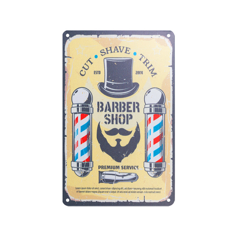 Dekoratyvinė metalinė lentelė barberio salonui B018