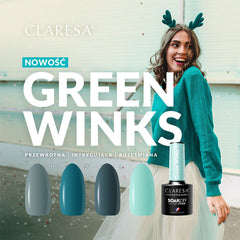 CLARESA hybrid polish GREEN WINKS 4 -5g