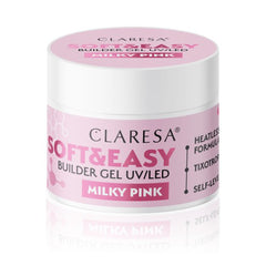 Statybinis nagų gelis CLARESA Soft & Easy Milky Pink, 45 g