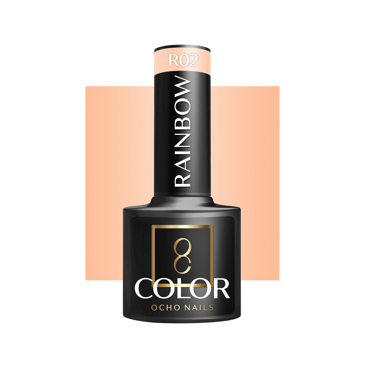OCHO NAILS Hibridinis nagų lakas, koralinė RAINBOW R02 -5 g