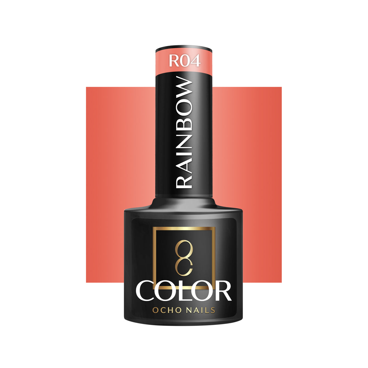 OCHO NAILS Hibridinis nagų lakas, oranžinė RAINBOW R04 -5 g