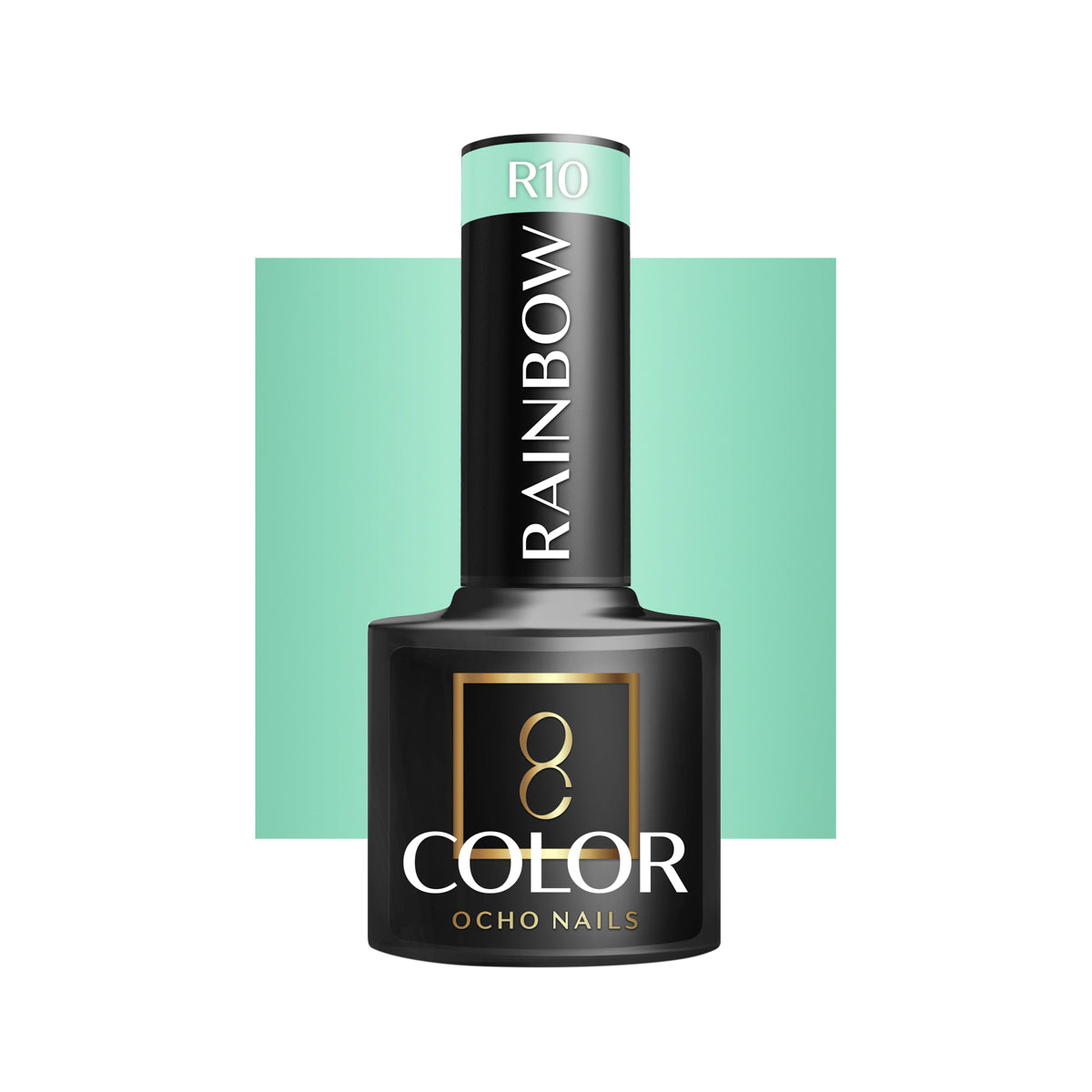 OCHO NAILS Hibridinis nagų lakas, žalias RAINBOW R10 -5 g