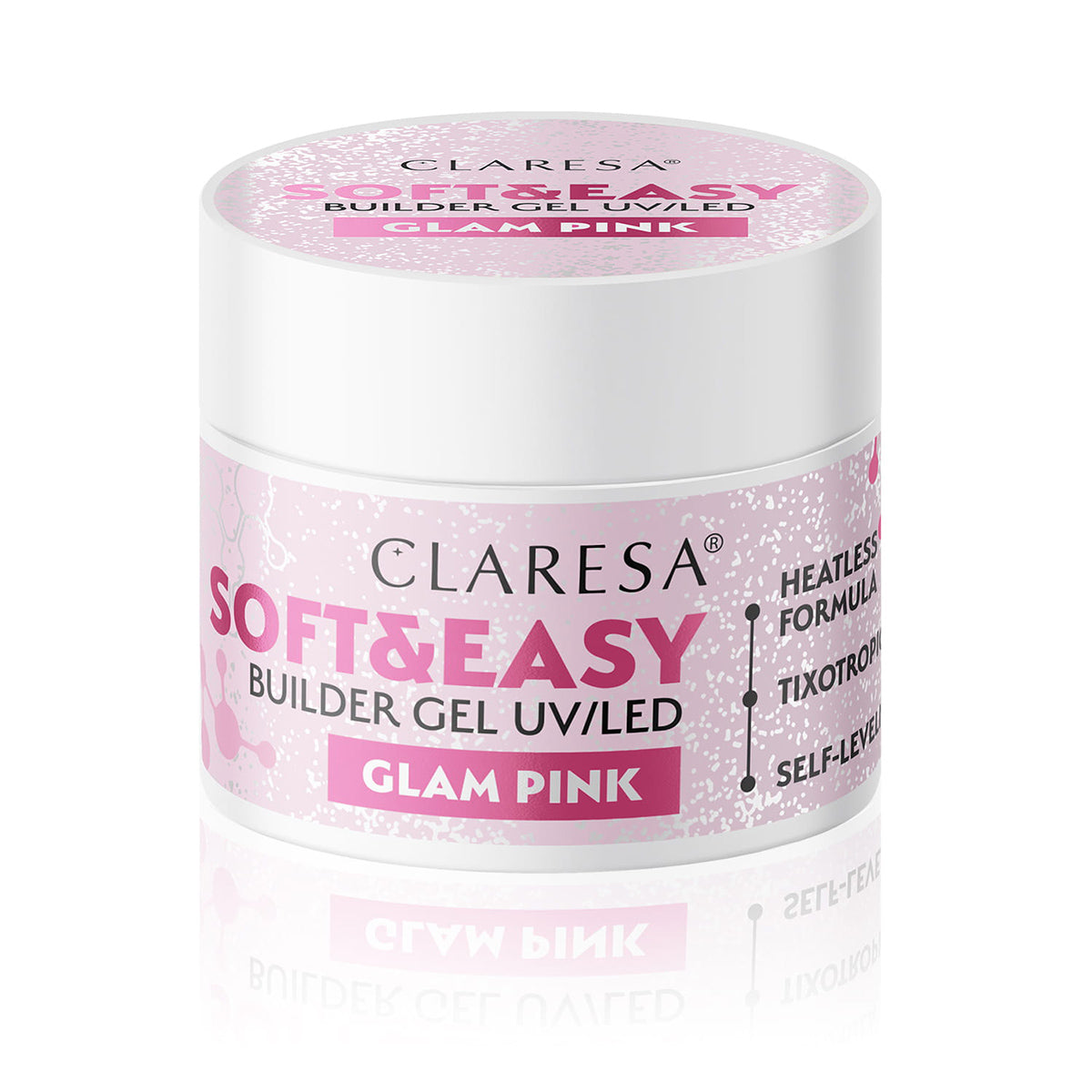 Hibridinis statybinis gelis CLARESA Soft&Easy glam pink, 12 g