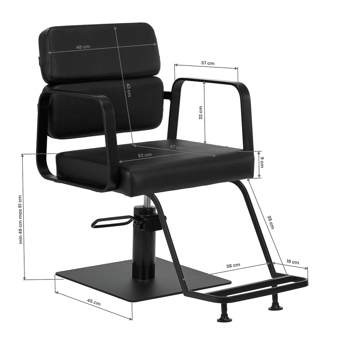 Gabbiano Porto-BM hairdressing chair black