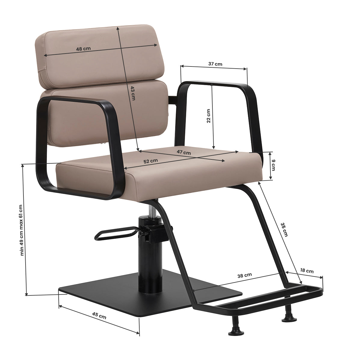 Gabbiano Porto-BM hairdressing chair black beige