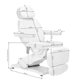 Elektrinė kosmetologinė kėdė SILLON CLASSIC 3 el. varikliai, (balta)
