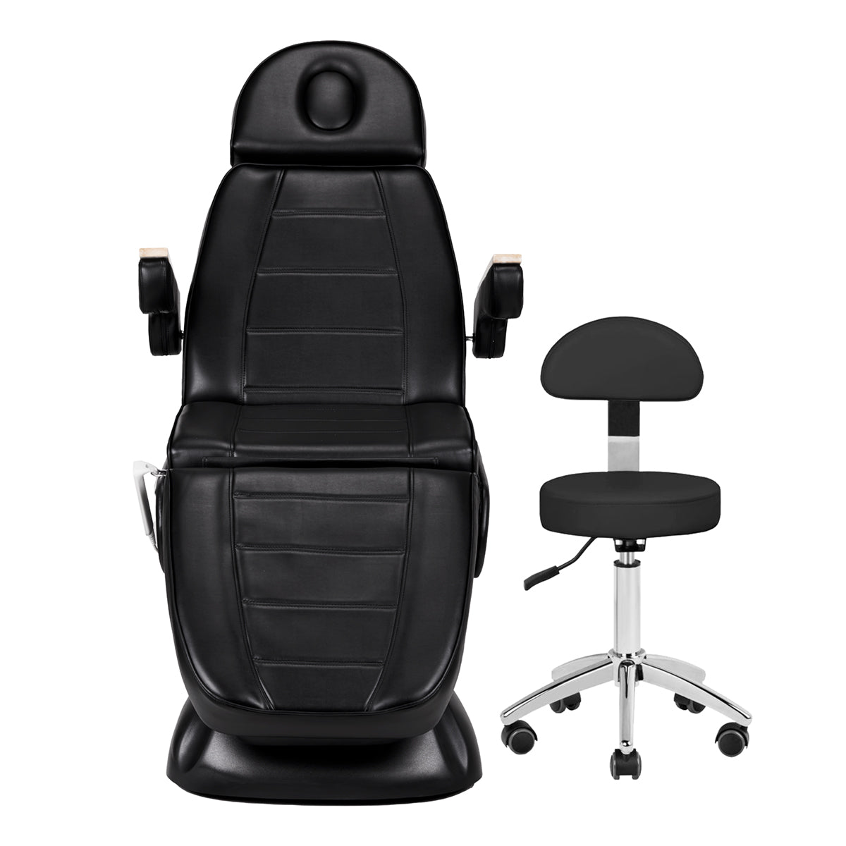 Electric cosmetic chair SILLON Lux 273b + stool 304 black