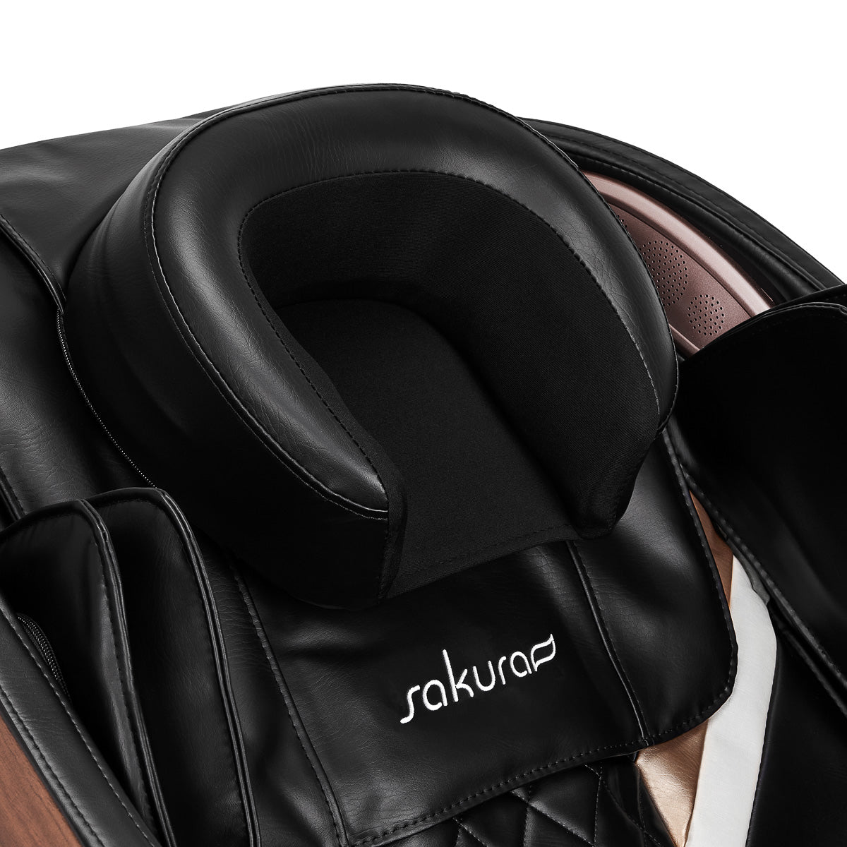 Masažinis fotelis Sakura Classic 305 Wooden Leather – ruda smėlio spalva su medžio imitacija