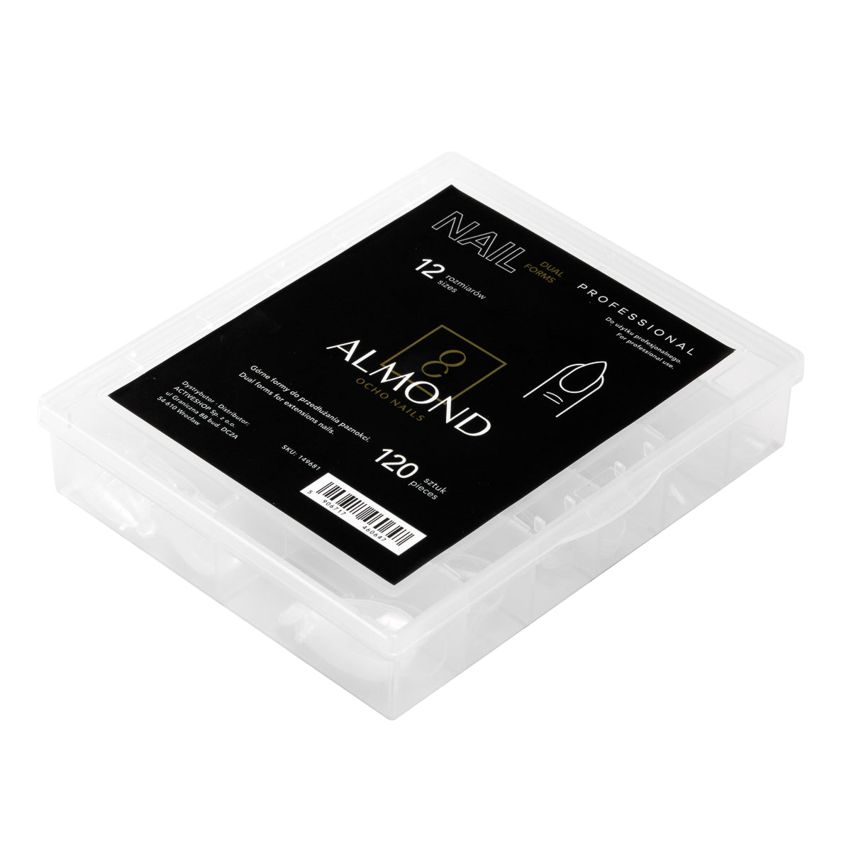 Dvipusės formelės migdolo formos nagų priauginimui OCHO NAILS (120 vnt.)