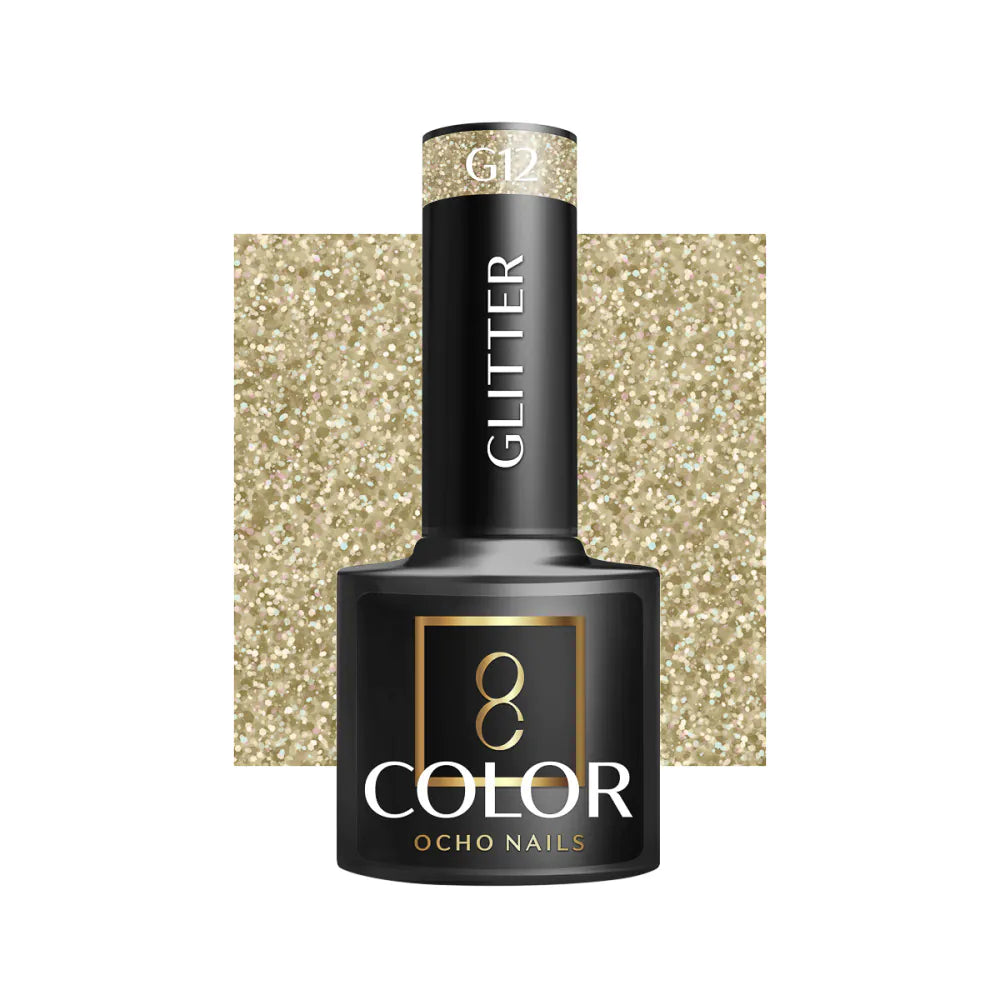 OCHO NAILS Hibridinis nagų lakas GLITTER G12 -5 g