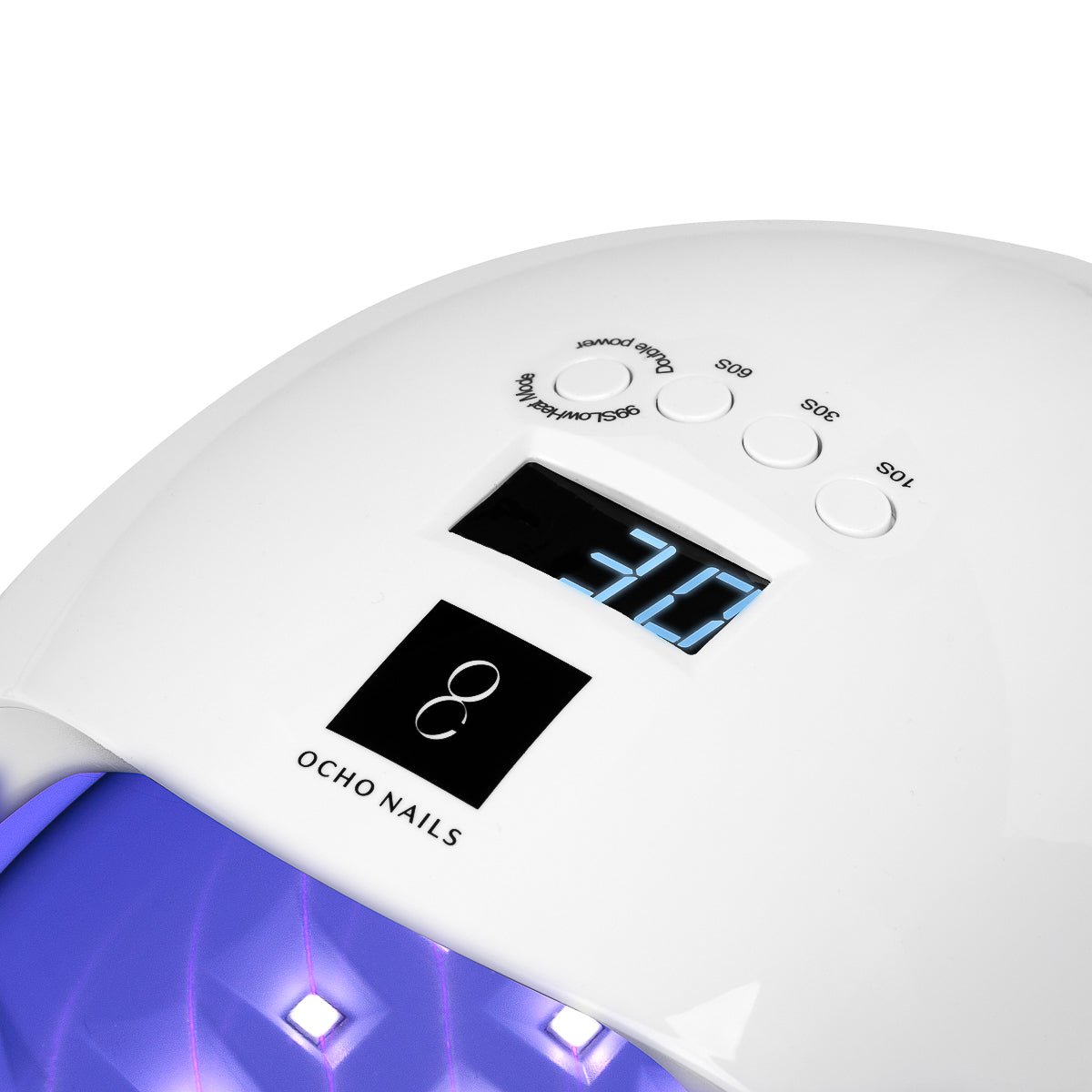 UV LED Lempa OCHO NAILS X13 65W balta su veidrodiniu dugnu