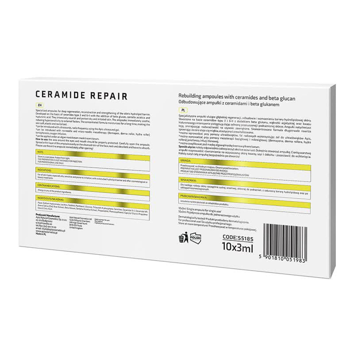 Apis CERAMIDE REPAIR Reconstructive ampoules with ceramides and beta glucanemi 10 x 3 ml