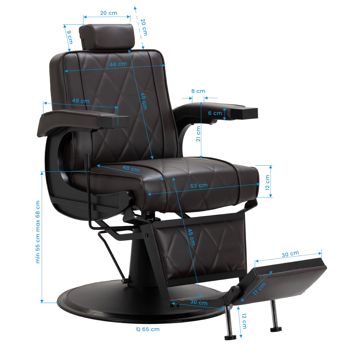 Barberio kėdė Hair System BM88066B, ruda