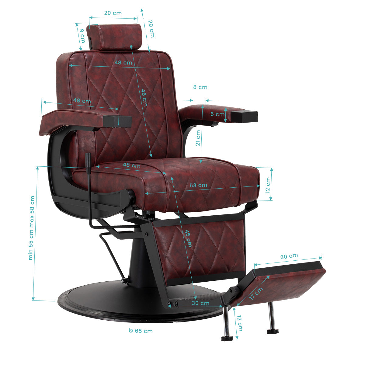 Barberio kėdė Hair System BM88066B, ruda