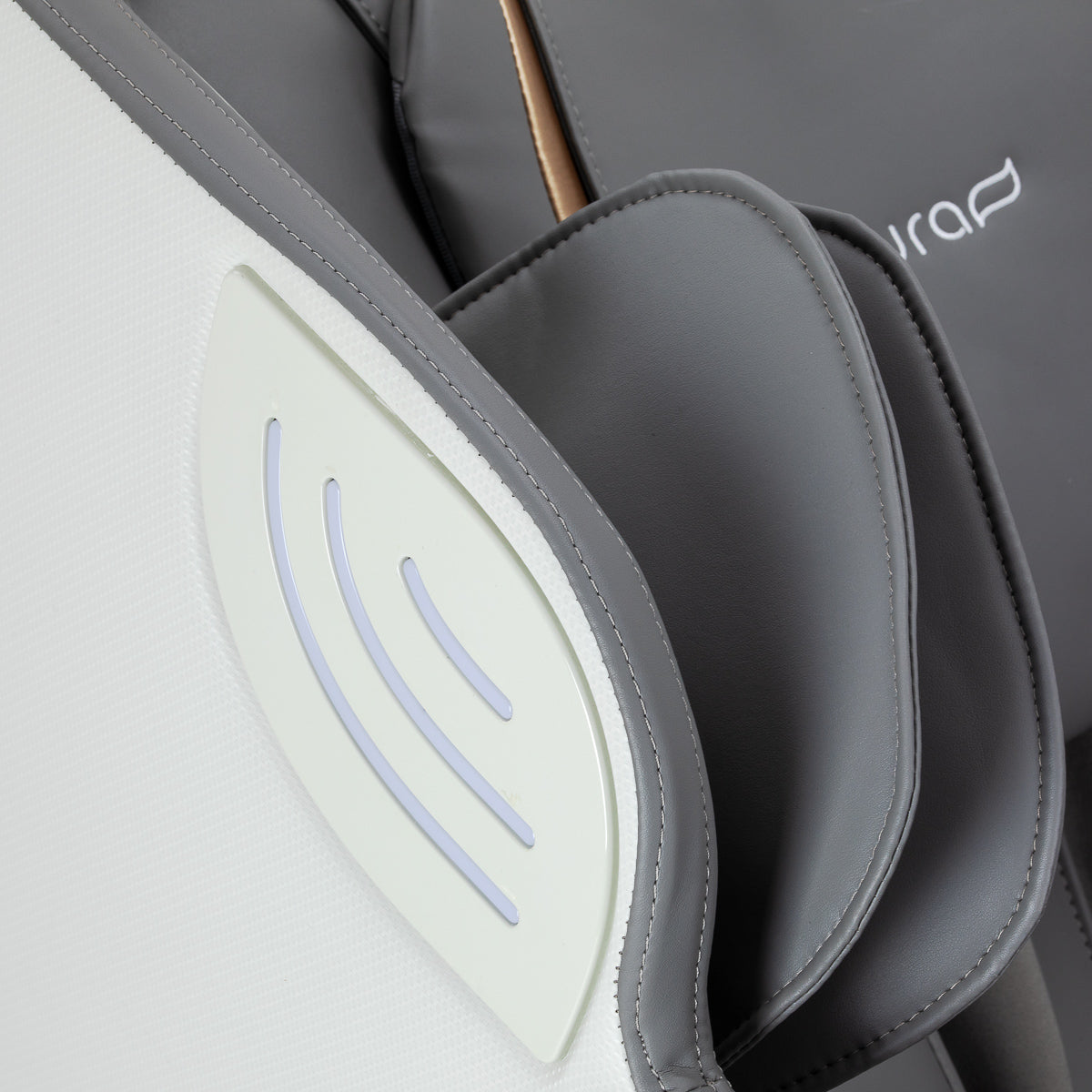 Masažinis krėslas Sakura Maximus 809 3D, valdymas balsu, baltai pilkas