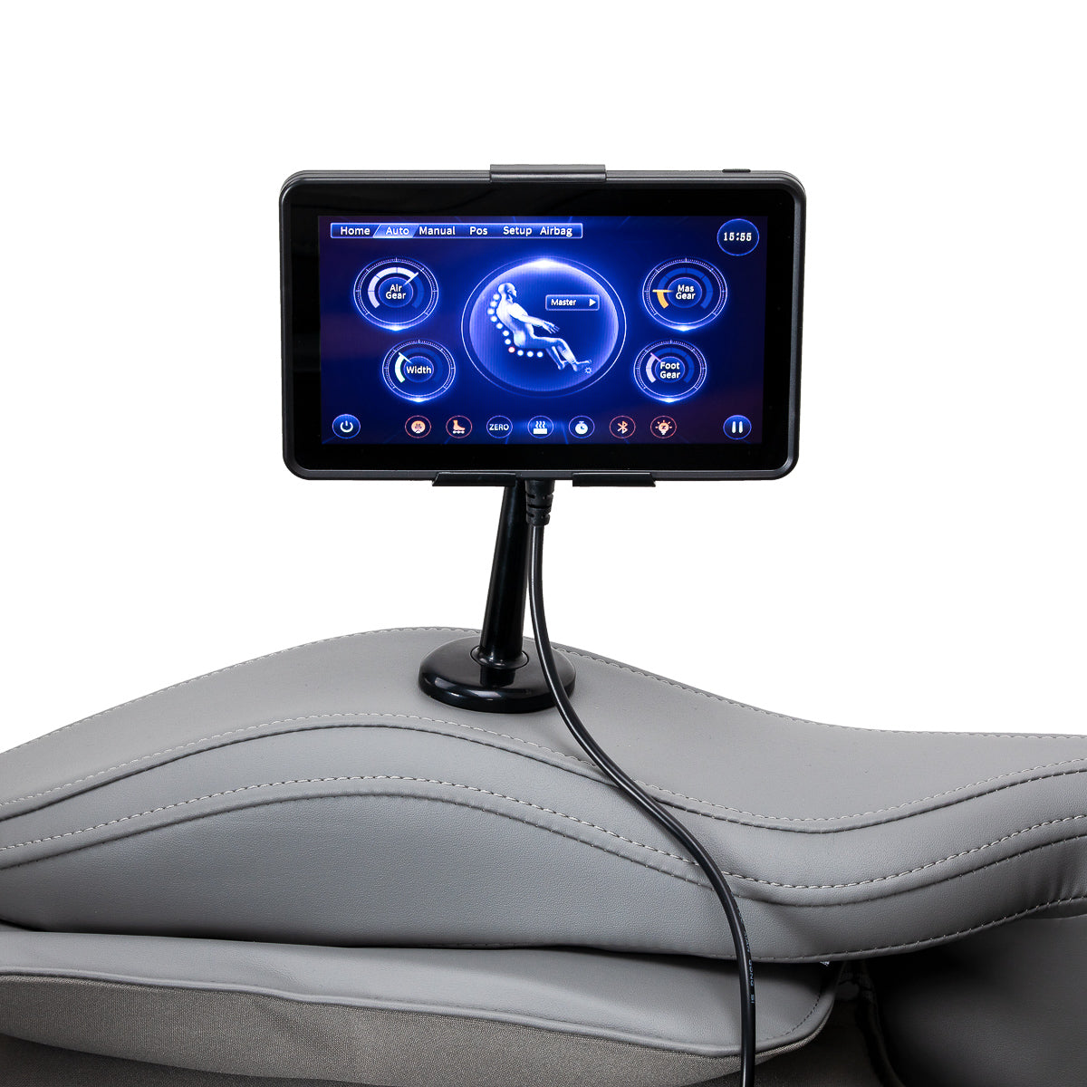 Masažinis krėslas Sakura Maximus 809 3D, valdymas balsu, baltai pilkas