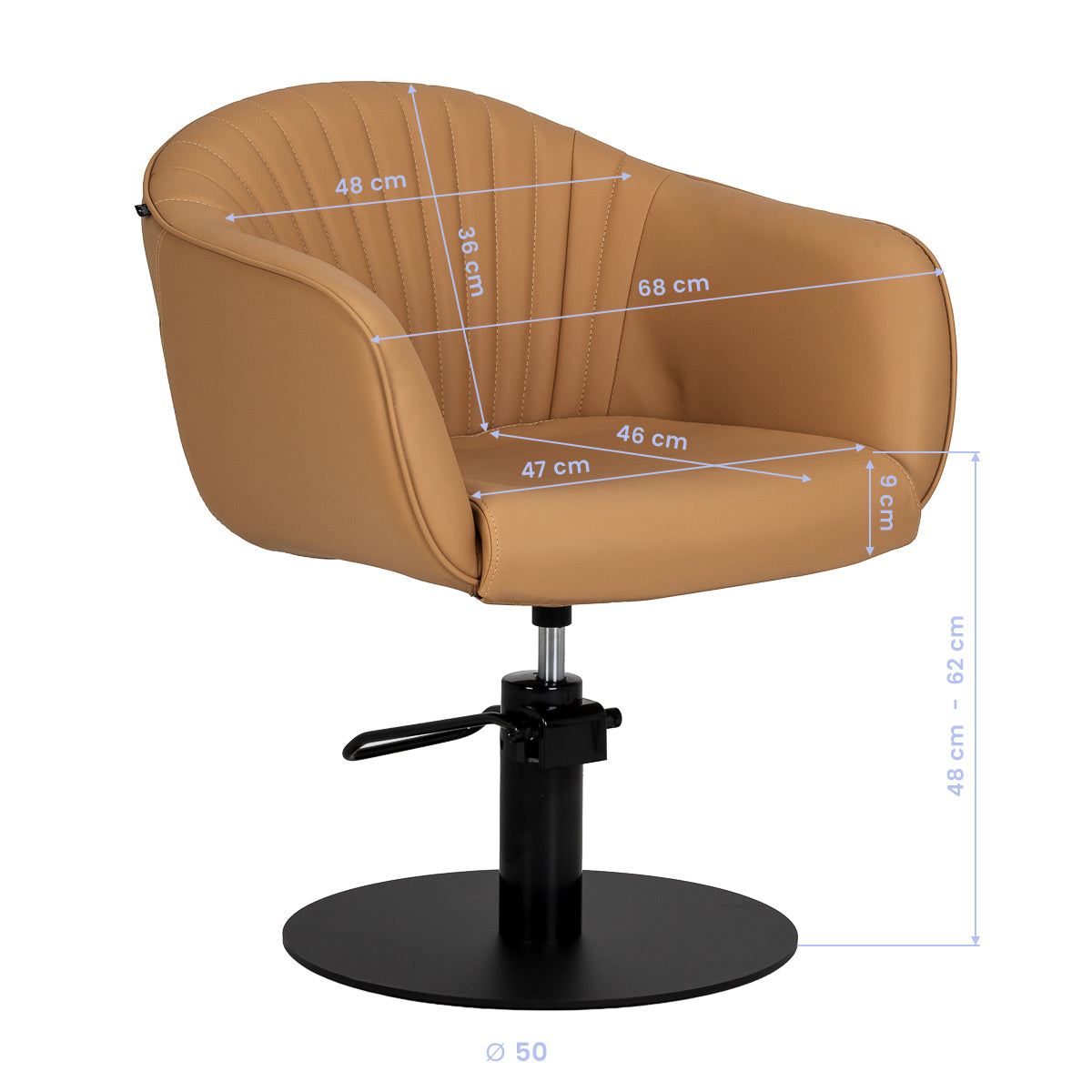 Hairdressing chair Gabbiano Copenhagen caramel