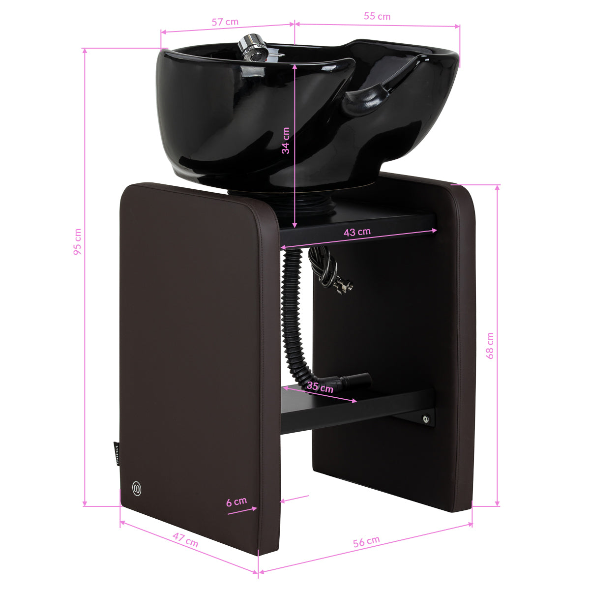 Hairdressing wash unit Omega Nautica brown