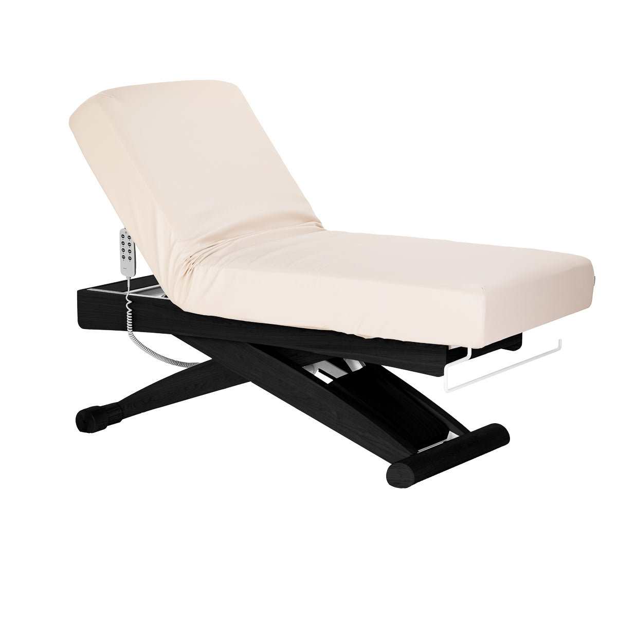 Sillon Siesta SPA lounger – elektrinis kosmetologinis gultas, kreminis su juodu pagrindu
