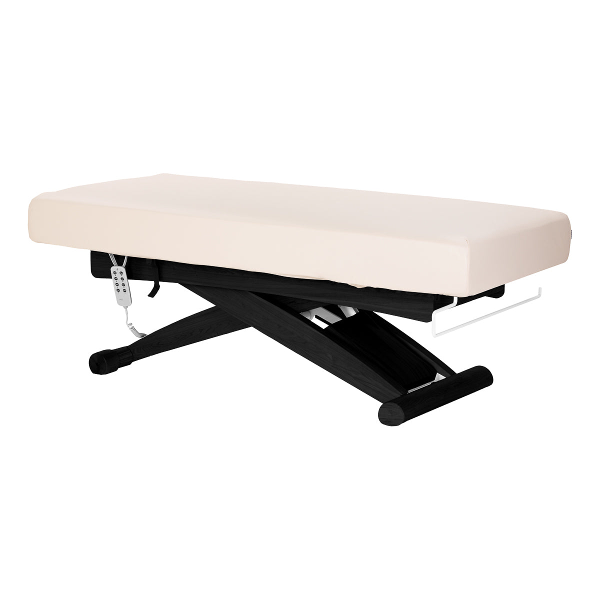 Sillon Siesta SPA lounger – elektrinis kosmetologinis gultas, kreminis su juodu pagrindu