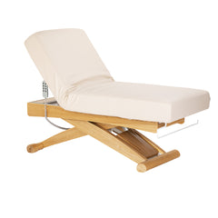 Sillon Siesta SPA lounger – elektrinis kosmetologinis gultas, kreminis su šviesiai rudu pagrindu