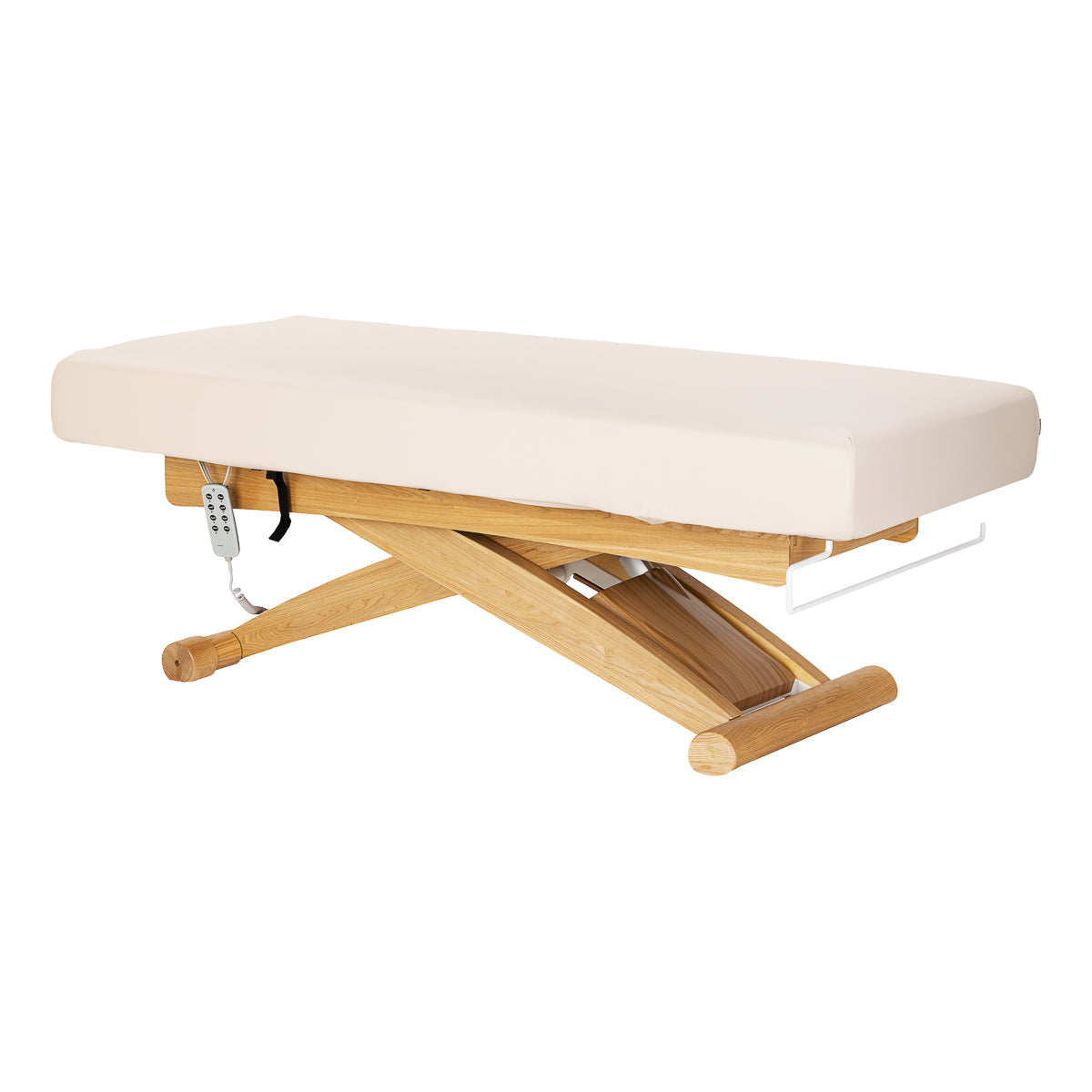 Sillon Siesta SPA lounger – elektrinis kosmetologinis gultas, kreminis su šviesiai rudu pagrindu