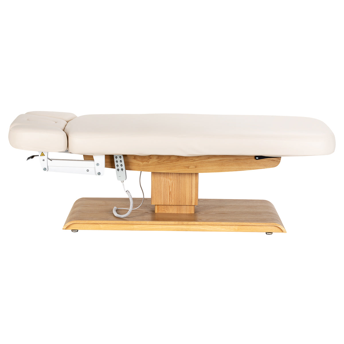 Sillon Relax SPA lounger – elektrinis kosmetologinis gultas, kreminis su šviesiai rudu pagrindu