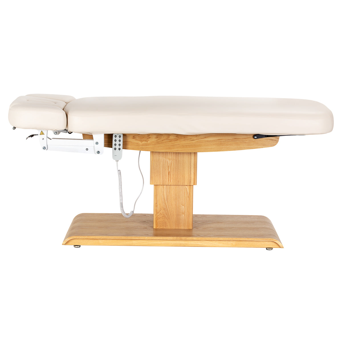 Sillon Relax SPA lounger – elektrinis kosmetologinis gultas, kreminis su šviesiai rudu pagrindu
