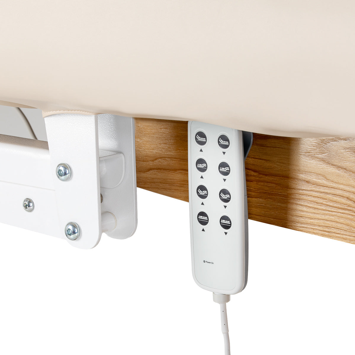 Sillon Relax SPA lounger – elektrinis kosmetologinis gultas, kreminis su šviesiai rudu pagrindu