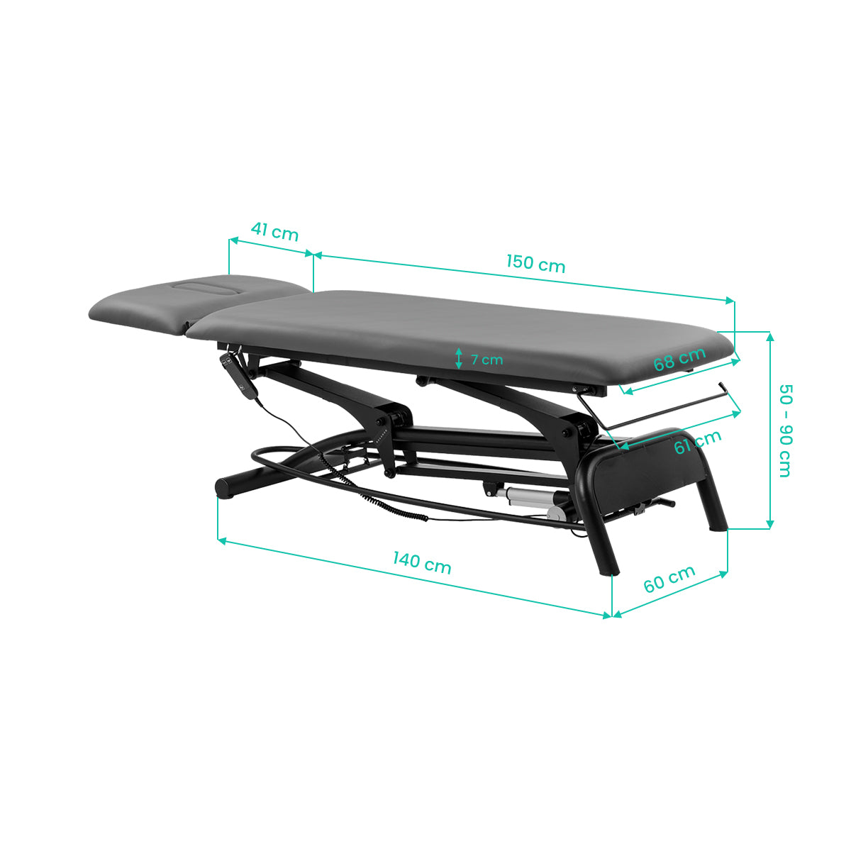 Electric rehabilitation table for massage and physiotherapy Balance Novus 2 grey