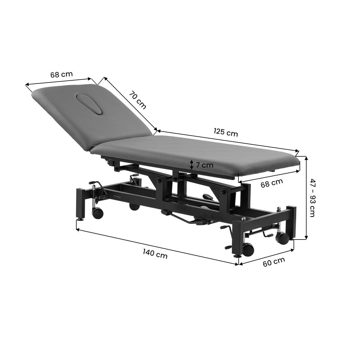 Hydraulic Rehabilitation Table for Massage and Physiotherapy Balance Solidum 5 grey