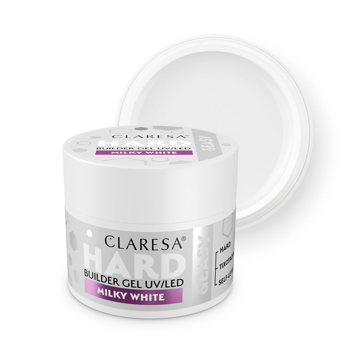 Statybinis gelis CLARESA HARD&EASY MILKY WHITE, 12 g